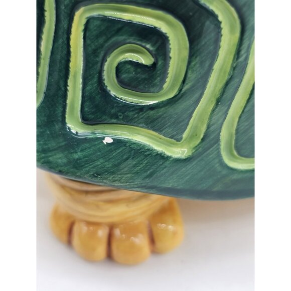 Vintage Ceramic Turtle Piggy Bank Kitschy Handmade Children's Nursery - Picture 8 of 12